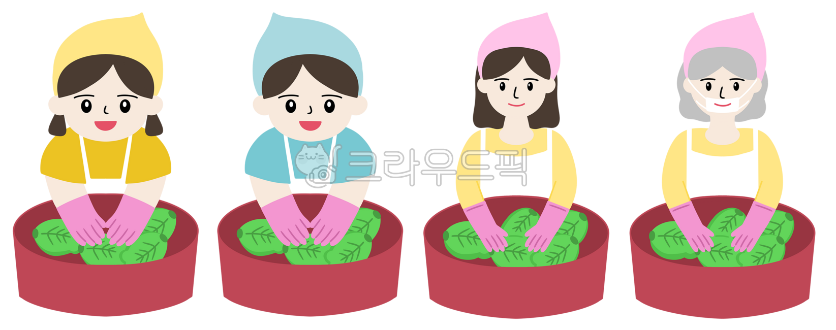 김장, 김장일러스트, 유아김장일러스트, 김장하는어린이, 김장하는아이들, 사진,이미지,일러스트,캘리그라피 - heymuni작가