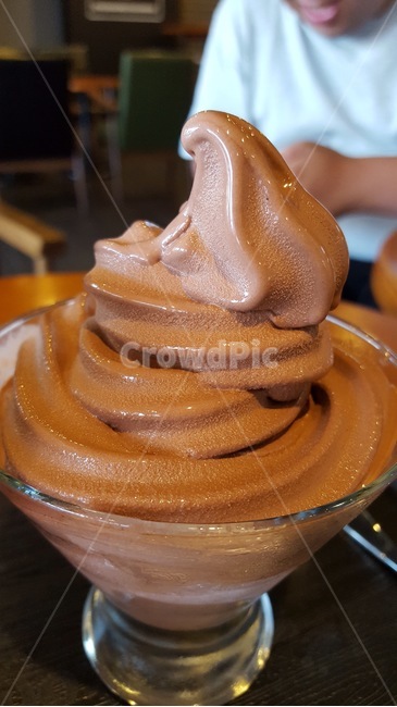 아이스크림,초코맛,근접,물광,음식