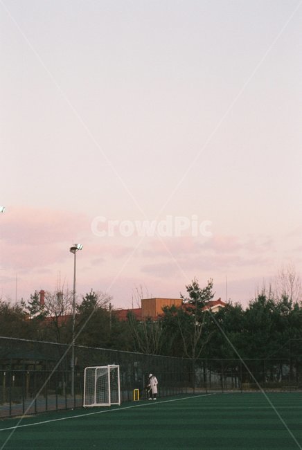 노을,운동장,하늘,분홍,핑크,구름,sunset,pinksky,pink,필름카메라,빈티지,스포츠,레저,운동,sports,leisure,exercise