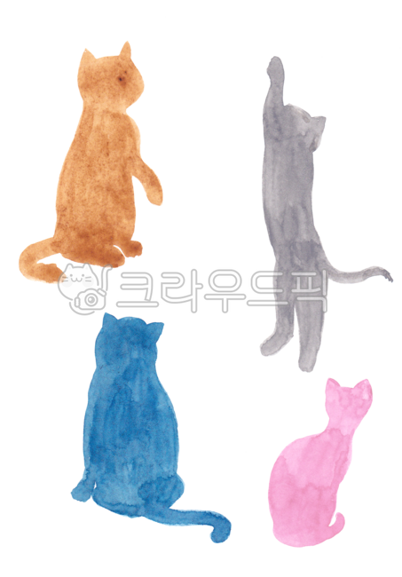 고양이포즈,고양이,포즈,자세,동물,수채화,물감,손그림,그림,캣,cat,kitten,실루엣,pose,watercolor,color,drawing,paper,silhouette,수채화물감,붓,터치