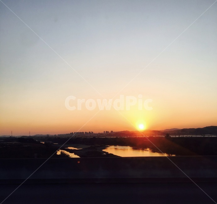 노을,해질녘,해,오후,주황색
