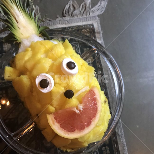 파인애플,빙수,여름,카페,디저트,과일,음식,식물,food