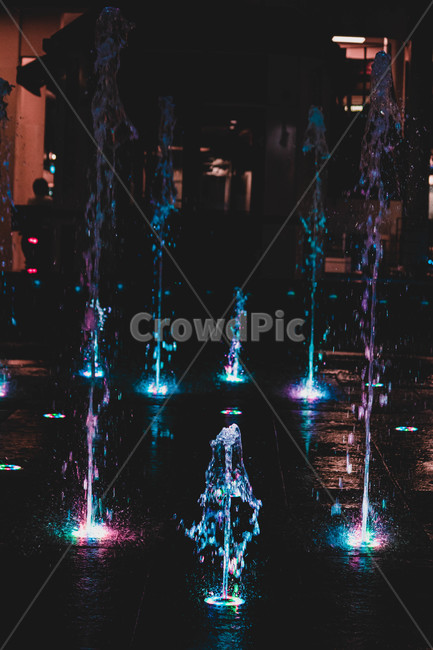 네온,분수,분수대,물,느낌,감성,밤,야간,neon,glow,water,fountain,야경,밤,풍경,nightscape,night,landscape,lighting,조명