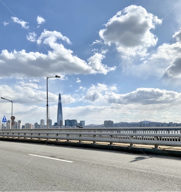 하늘,다리,롯데타워,서울,풍경,sky,bridge,seoul