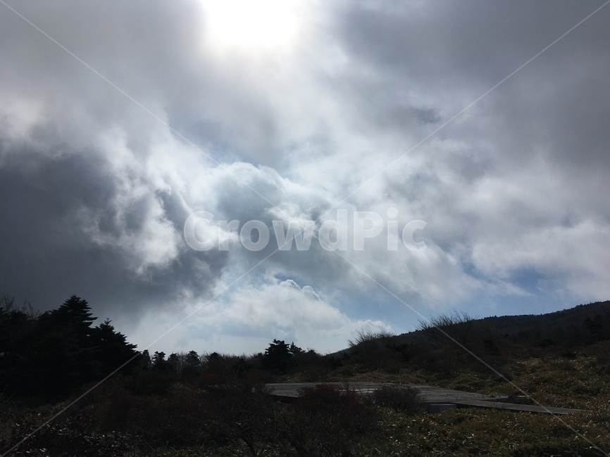 제주,한라산,산꼭대기,정상,헬기장