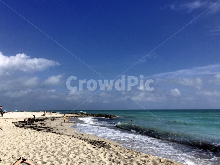 마이애미,해변,파란하늘,에메랄드,바다,하얀파도,백사장,구름,수평선,miami,beach,bluesky,chilling,배경화면