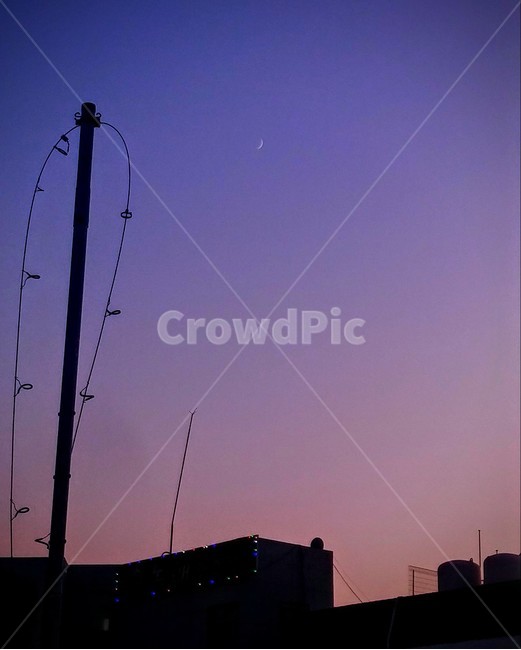 하늘,보라,건물그림자,그라데이션,달,밤,오후