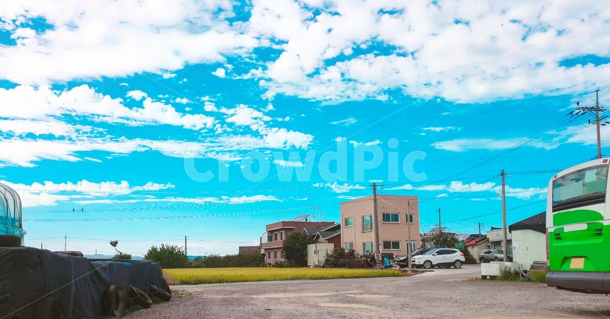 시골,맑은,하늘,봄,구름,시골,마을,풍경,landscape,country,rural,town