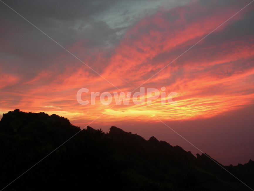노을,저녁,붉은,하늘,구름,산,정상,sunset,evening,red,sky,cloud,mountain,top