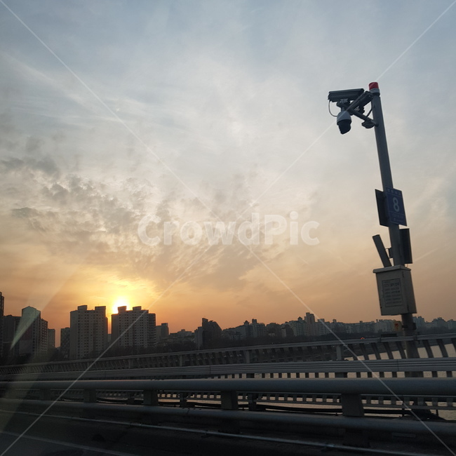 도시,석양,풍경,도로,드라이브