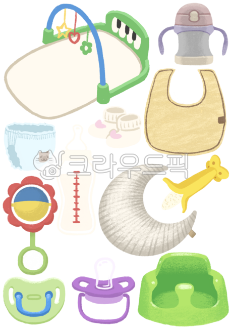유아용품,육아,아기운동장,턱받이,치발기,범보의자,딸랑이,기저귀,쪽쪽이,수유쿠션,아기양말,일러스트,그림