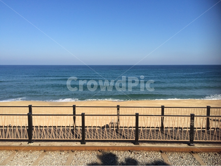 바다,해변,정동진,맑은하늘,기찻길,자연,풍경,nature,landscape,railing,난간