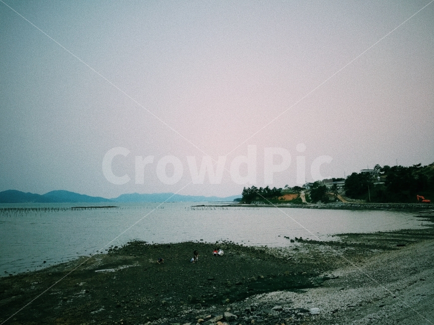 어촌,바닷가,해질녘,삼천포,사천,해변,바다,beach,sea