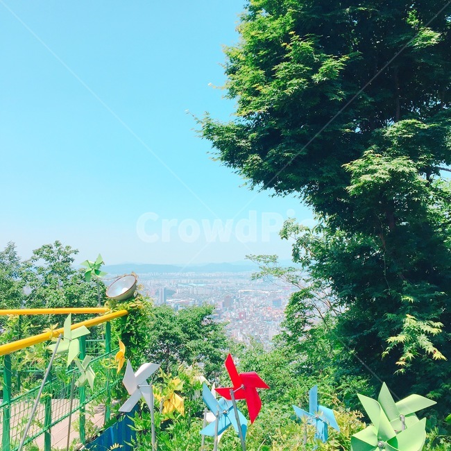 바람개비,풍경,하늘,자연,배경,평화로움,나무,자연,풍경,nature,landscape,outdoors,옥외