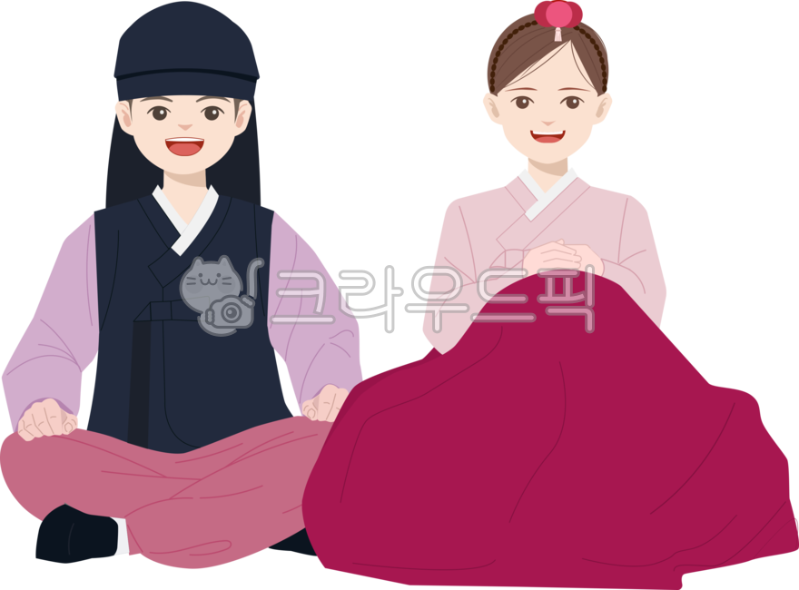 한복일러스트,한복캐릭터,한가위,설날,추석,설,새해,한복,전통의복,소년,남자어린이,남아,남자어린이한복,소녀,여아,여자어린이,여자어린이한복,아이,아이한복,한국전통의복,전통복식,절,새배,예절,인사,앉은,앉아있는,한국전통의상,전통의상