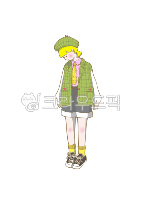 만화,그림,의류,반바지소녀,모자,의상일러스느,사람