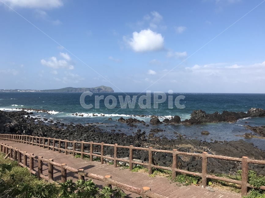 제주도,바다,다리,구름,하늘