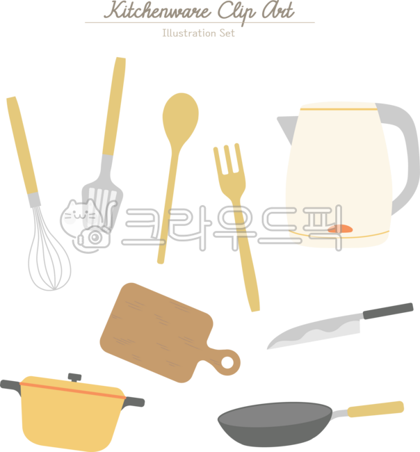 도구,조리기구,요리의,도마,식기류,포크,프라이팬,취미,아이콘,삽화,부엌,주방용품,용품,칼,팬,플레이트,냄비,세트,숟가락,스테인리스,주걱,식칼,후라이팬,커피포트