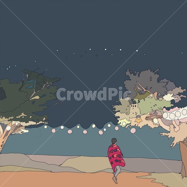 자연,나무,풍경,일러스트,가을,담요,조명,감상,그래픽,일러스트레이션,graphic,illustration
