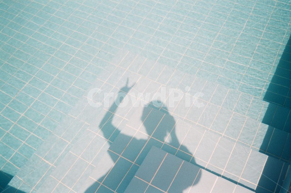 수영장,그림자,여름,물,브이
