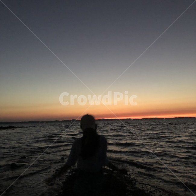 nature,실루엣,silhouette,인간,human,하늘,sunset,일몰,사람,붉은하늘