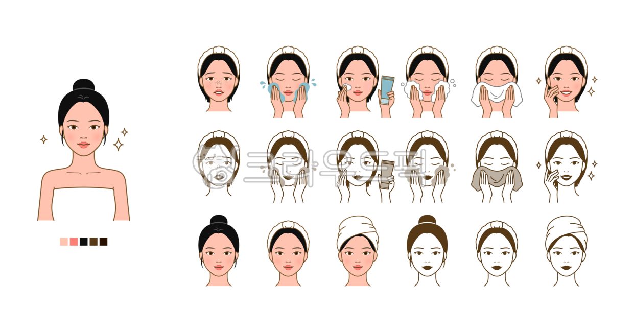 beauty,wash face,skin,foam cleansing,cleansing,Asian,beautiful,character,bubble,female,order,process,skin care,race,wash,procedure,Routine,korean,Care,Towel,Cleansing Foam,washing,face,form,Wash face,management,Asia,person,various