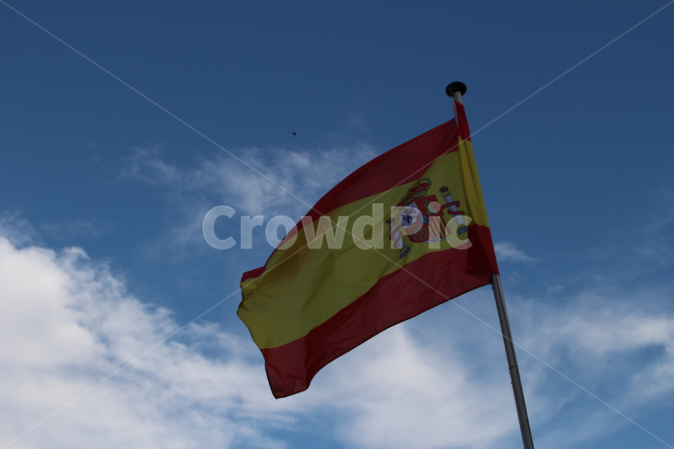 국기,스페인,스페인국기,하늘,게양,적심기,banderadeespaña,rojigualda