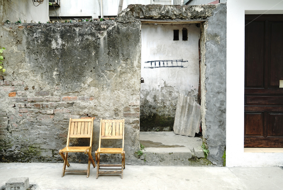 의자,벽,chair,wall,골목,쉼,나무의자