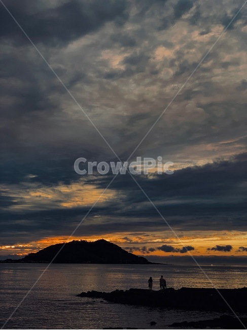 nature,자연,ocean,바다,섬,하늘,노을,구름