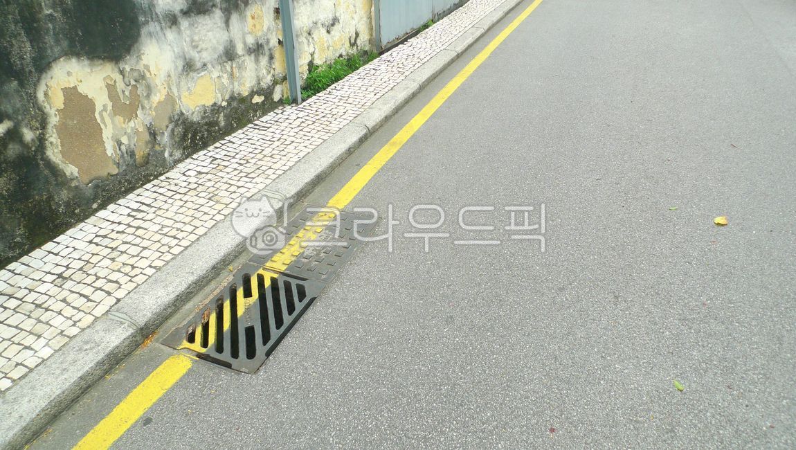 아스팔트,도로,하수구,옐로우,노랑색,벽,빈티지,배경