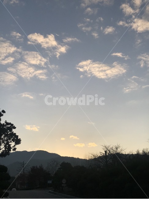 풍경,하늘,노을,구름,산
