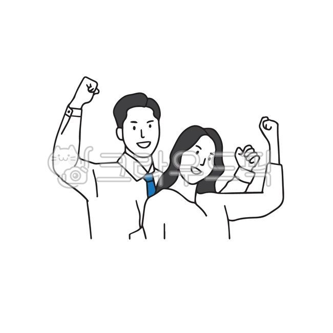 People illustration,couple,office worker couple,officeworker,Office workers,cheering person