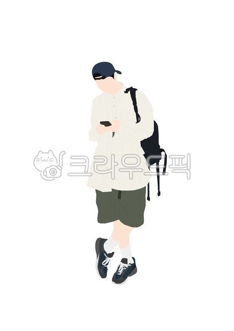 옆모습,구경하는,human,인간,서있는,person,사람,일러스트,graphic,illustration,그래픽,일러스트레이터,일러스트레이션,illustrator,산책,남자앞모습,남성,핸드폰을하는