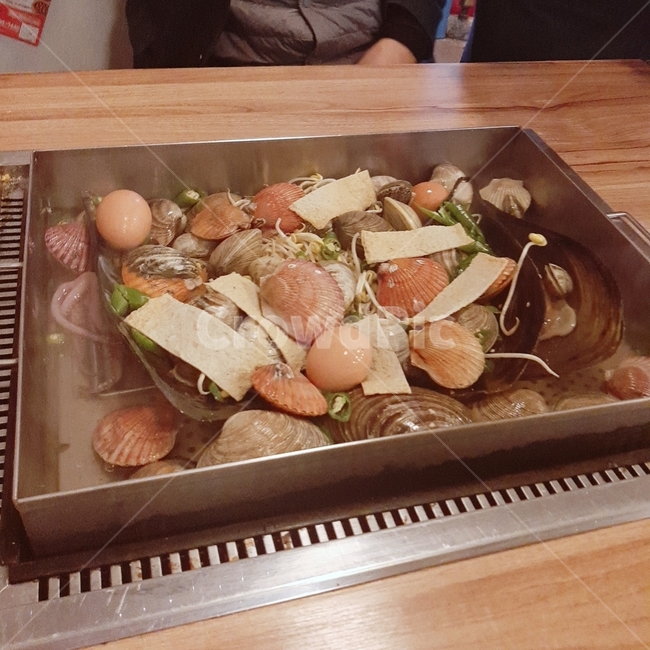 음식,조개전골,해산물,조개찜,전골