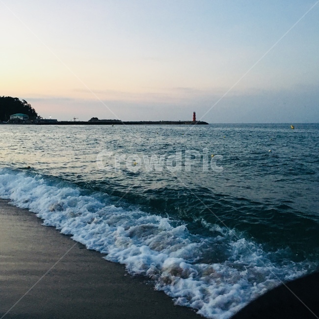 해변,바다,파도,등대,감성