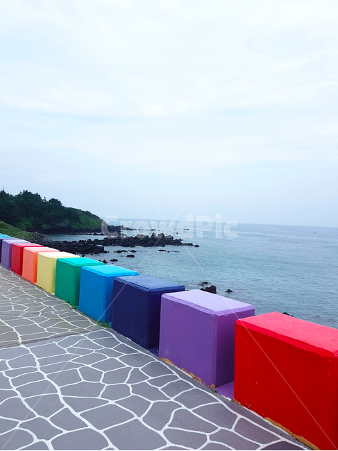 path,통로,walkway,보도,거리,무지개도로,제주도,바다,풍경,해안도로