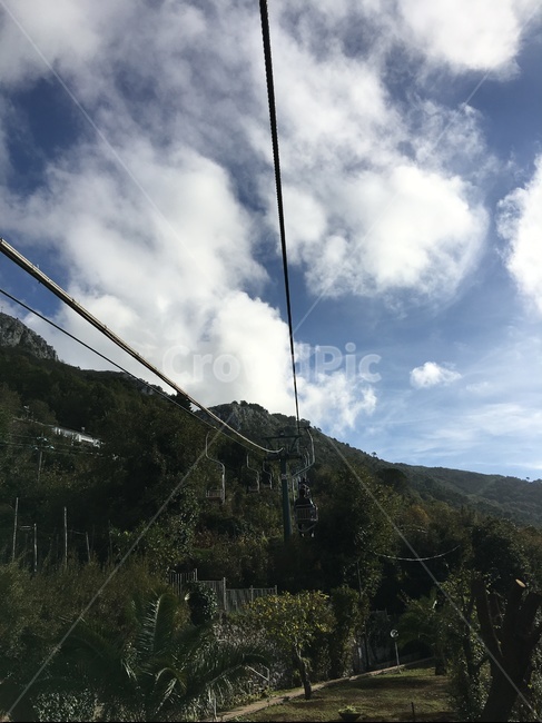 파란하늘,구름,케이블카,cablecar,bluesky,cloud,nature,scenery,카프리,섬,이탈리아,capri,italy