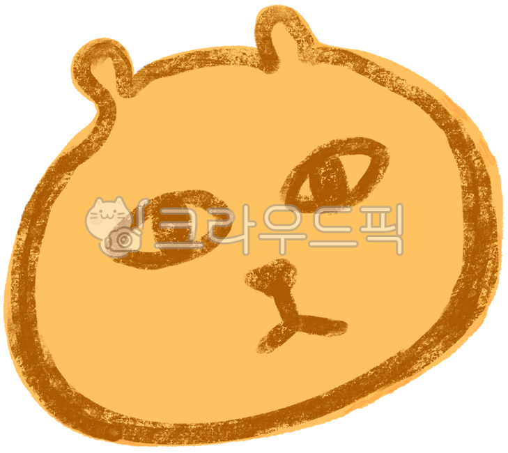 Hand drawing,illustration,sticker,retro,crayon,bear,character,happiness,sauce,deco,cute