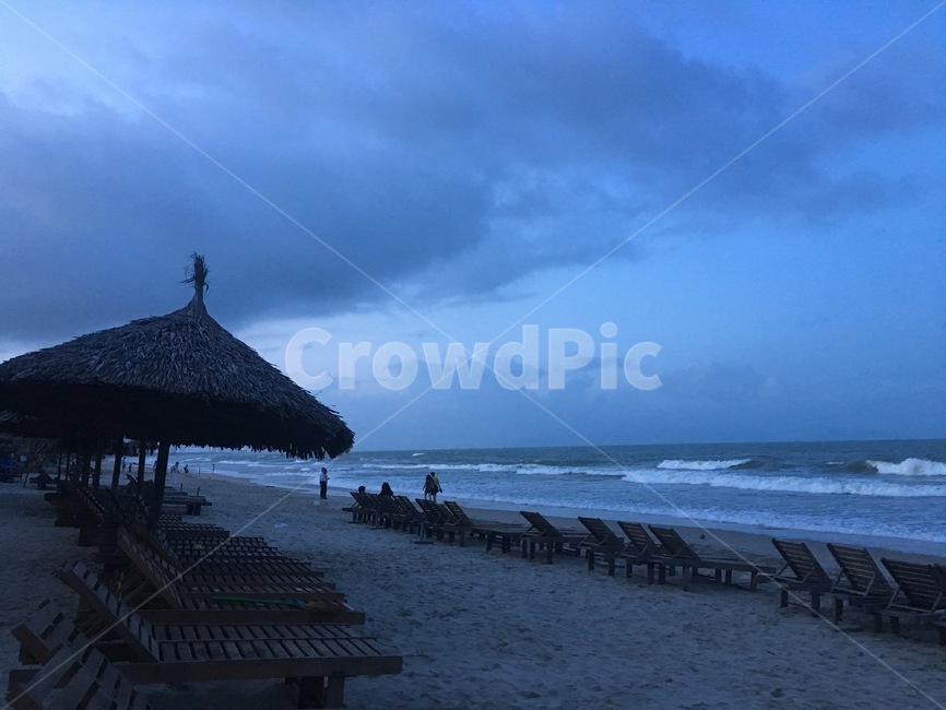 바다,해변,야자수,풍경,자연,구름,하늘,나무,선베드,야자나무,파라솔,모래,beach,sea
