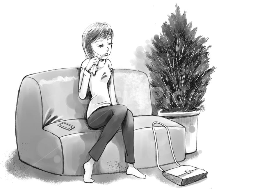 여성,여자,숙녀,레이디,아가씨,캐리어우먼,뷰티,세련,아름다움,아름답다,라이프스타일,라이프,스타일,생활,여성생활,여성미,미용,건강,꾸밈,몸매,다이어트,스토리텔링,매력,미인,미녀,삶,예쁜,젊은,관리,당당한,캐릭터,휴먼,인물,동작,감정,표정,표현,행동,느낌,상황,상황그림,상황컷,예쁜그림,페인터,회화,일러스트,일러스트레이션,핸드드로잉,드로잉,아트,만화,클립,클립아트,아트클립,삽화,그래픽,수채화,유화,파스텔,흑색,스케치,흑백그림,슬픔,외로움,고독,스트레스,우울,우울함,시련,실연,배신,쓸쓸함,외톨이,좌절,실패,지움,피곤함,피곤,힘든,아픔,괴로움,미련,어둠,어두운,침묵,귀찮음,비관,불운,소파,화분,집안,furniture,가구,human,인간,person,사람,그래픽,일러스트레이션,graphic,illustration