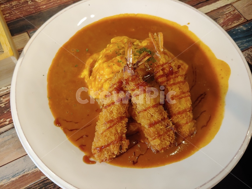 새우까쓰,카레,커리,에비카츠,에비동