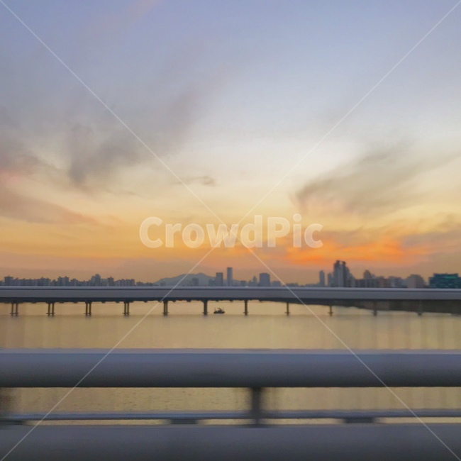 대한민국,서울,올림픽대교,붉은노을,하늘,도시,풍경,city,landscape