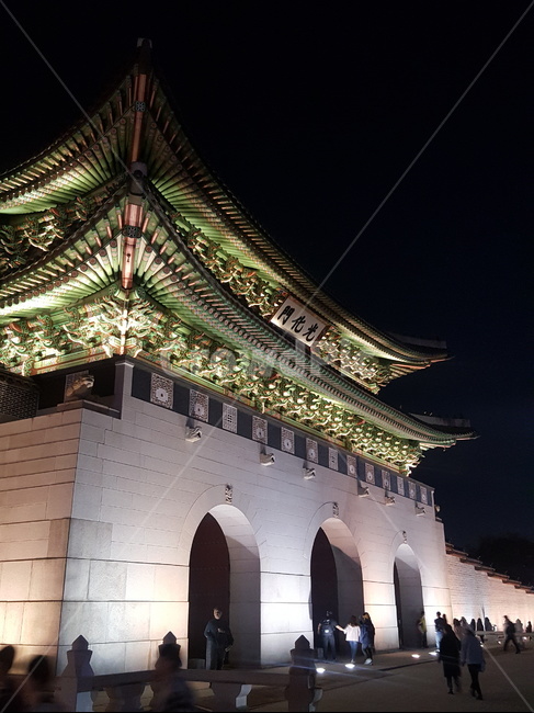 서울,광화문,경복궁,야경,밤