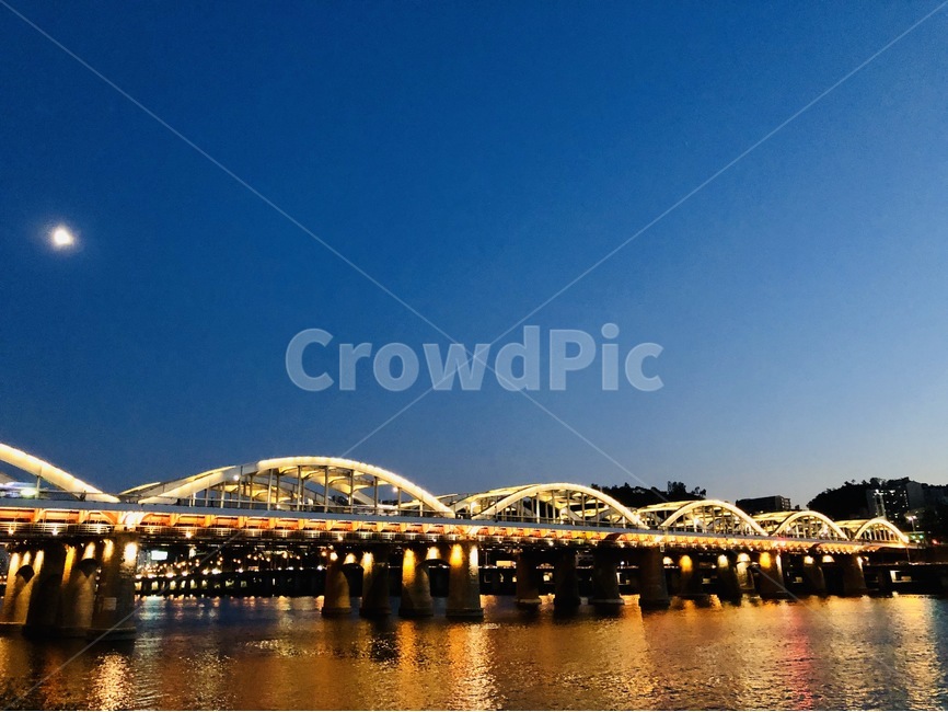 다리,bridge,달,한강,불빛,야경,저녁,야경,밤,풍경,nightscape,night,landscape