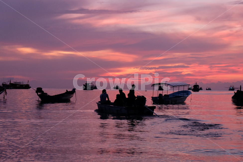 바다,태국,꼬따오,노을,붉은노을,배,하늘,sky,sea,sunset