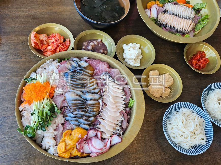 물회, 전복, 해삼, 회, 전복물회, 사진,이미지,일러스트,캘리그라피 - 앙마작가