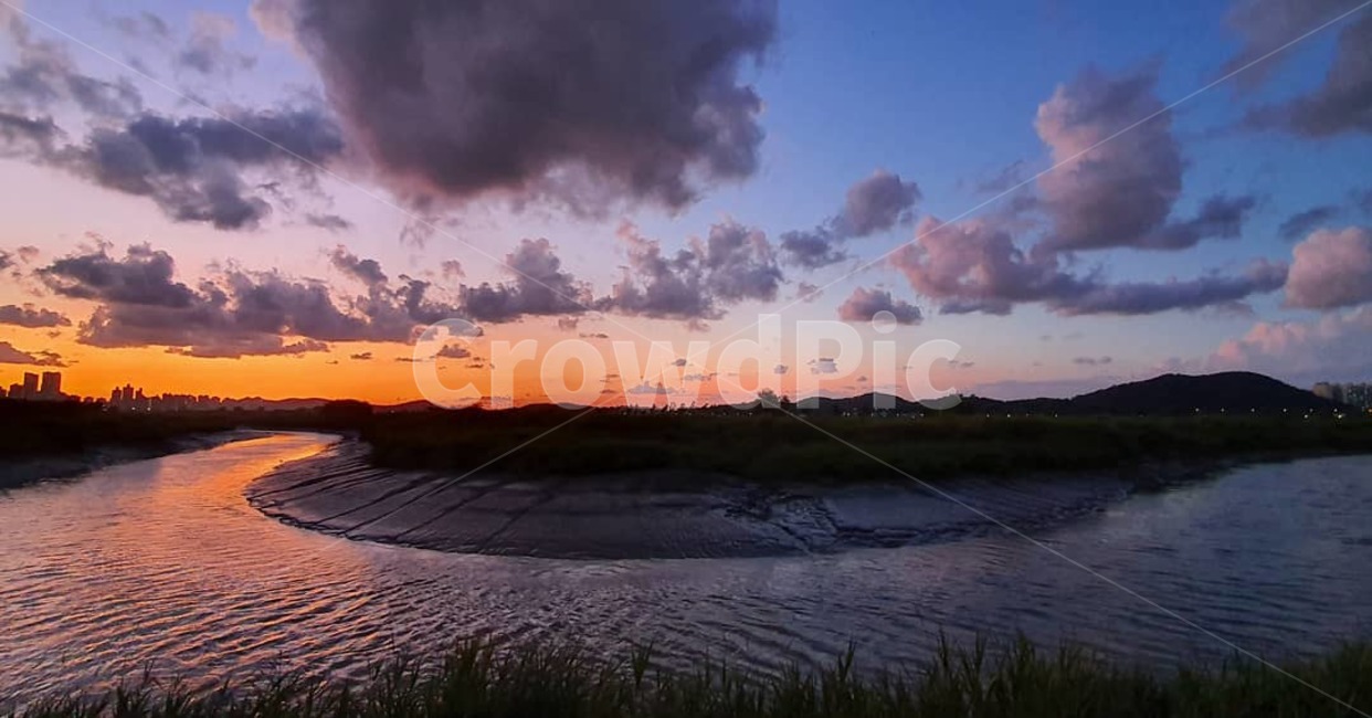 nature,하늘,구름,sunset,일몰,갯골,자연,풍경,nature,landscape,outdoors,옥외,sky