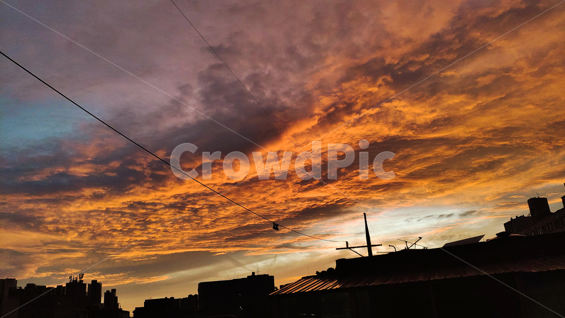 하늘,노을,붉은노을,마을,구름,sky,그림자