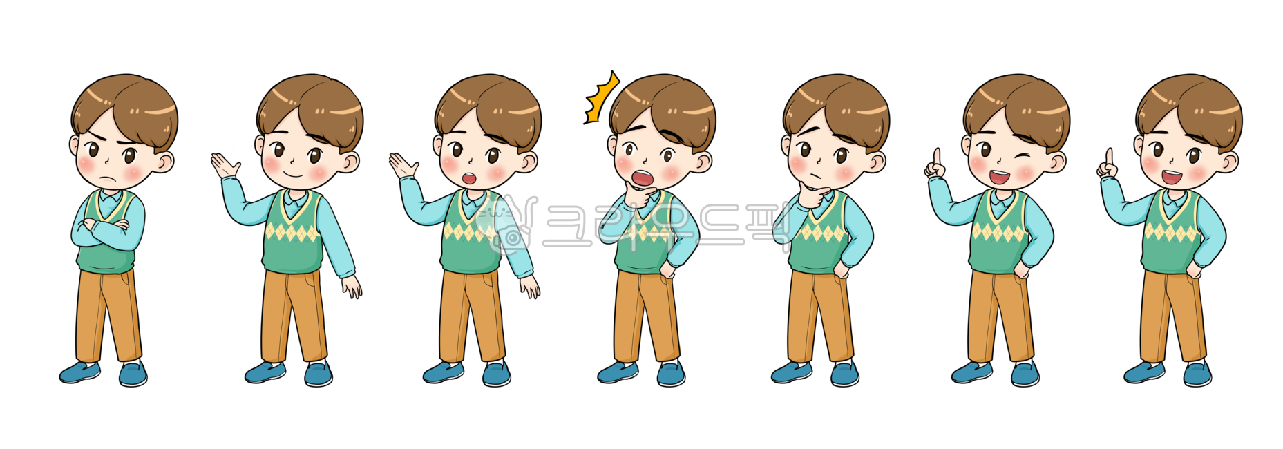 Various facial expressions,textbook,learning comics,kid,Various poses,boy,standing,character,children,person,Boys,worksheet,Childrens textbooks,man,human,childrens characters,Learning sheet illustration