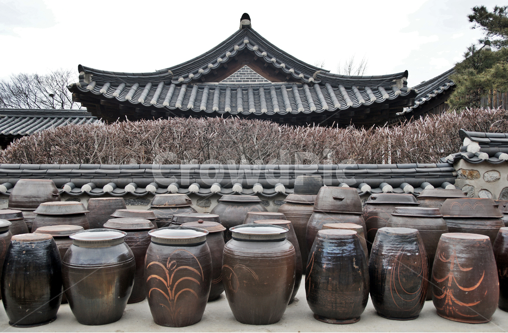 항아리,장독,전통,한국의집,처마,양념,문화